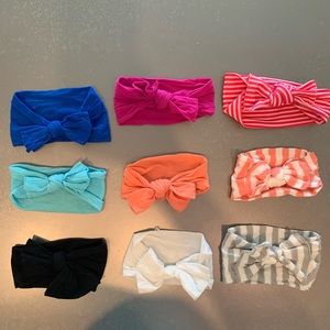 Baby Bling striped knot bow headband 9 pack